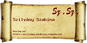 Szilvásy Szabina névjegykártya